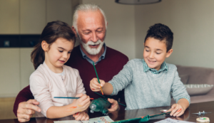 Children are having quality time with their grandparents